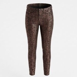 NWT Banana Republic WMNS 30 Metallic Bronze Leopard Print Mid Rise Skinny Pants